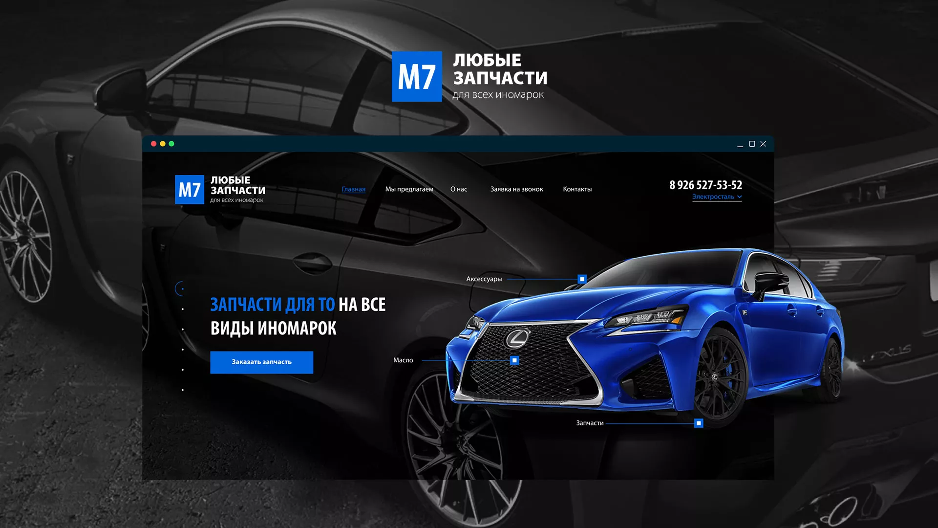 Разработка сайта магазина автозапчастей «М7» в Инзе