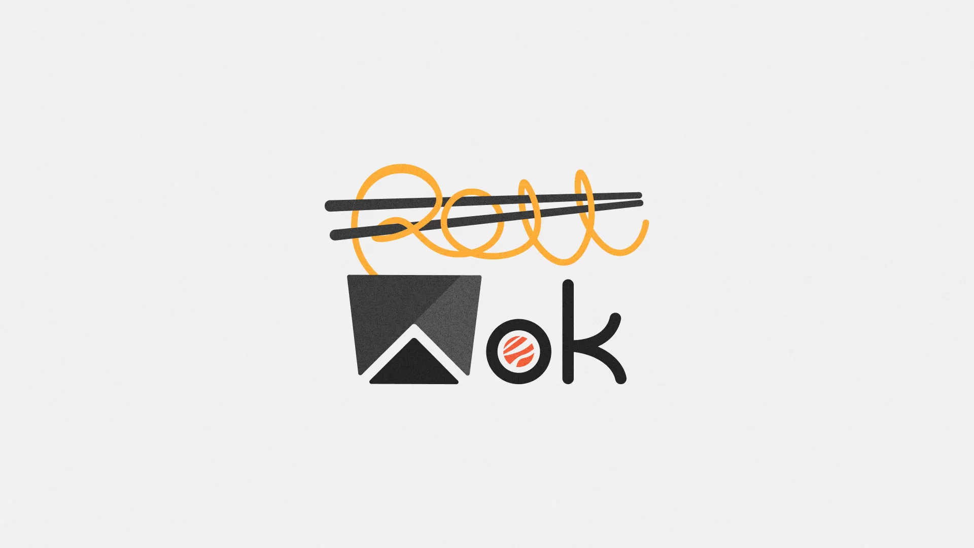 Разработка логотипа суши-бара «Roll Wok Club» в Инзе