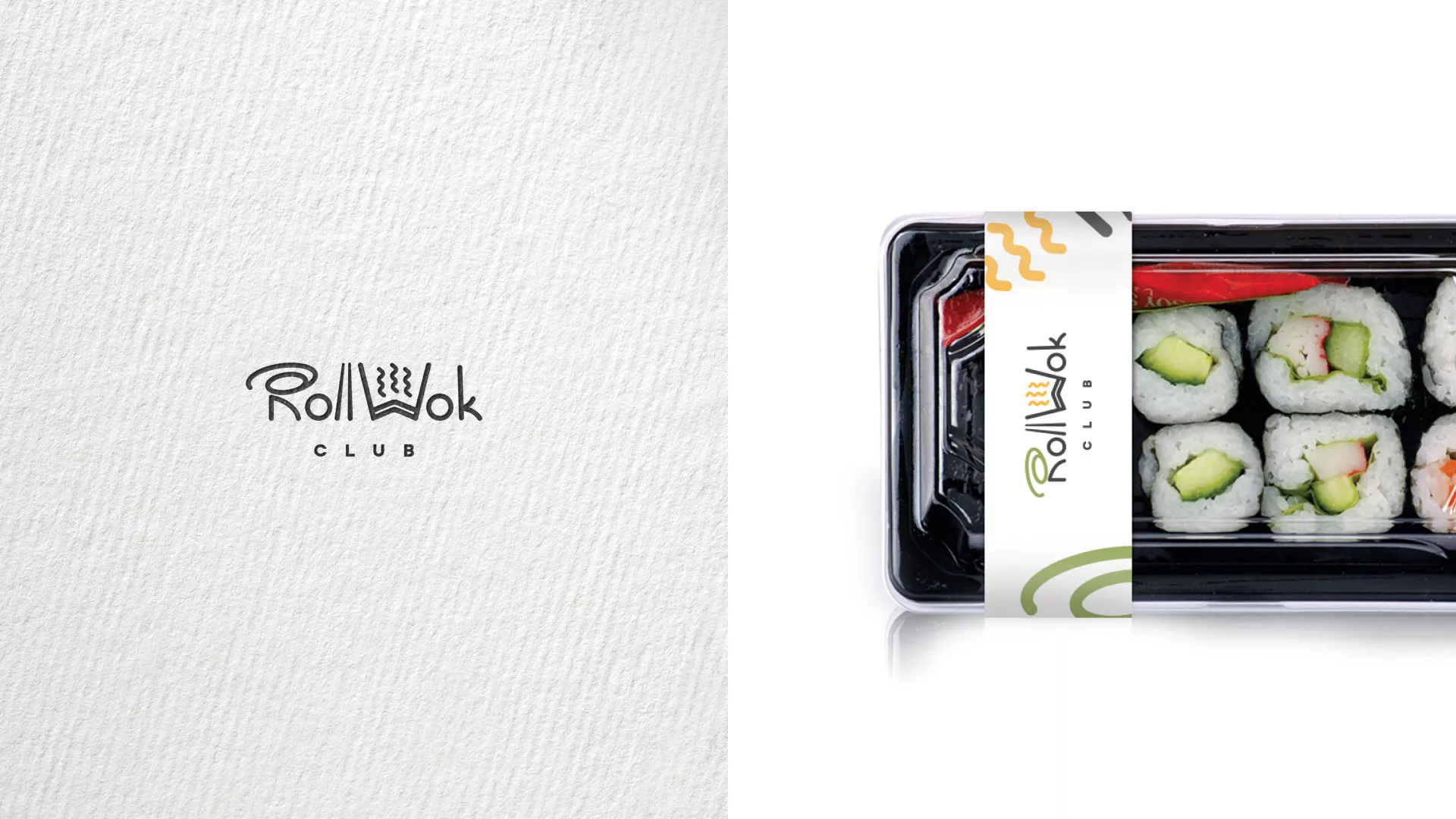 Разработка наклеек для суши-бара «Roll Wok Club» в Инзе