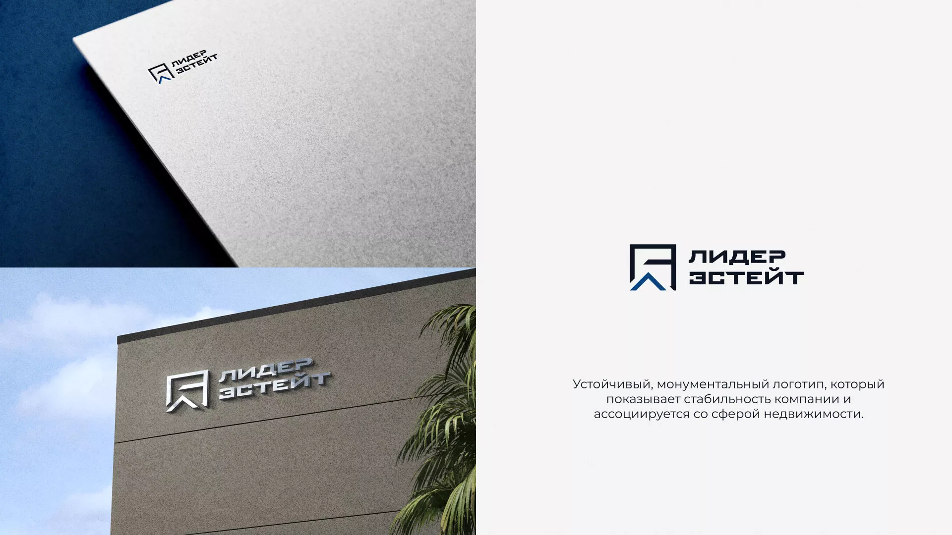 Разработка логотипа агентства недвижимости «Лидер Эстейт» в Инзе